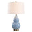 Haus Appeal Mason 26in Table Lamp | Powder Blue Ceramic & Antique Brass | White Linen Shade | Living Room & Bedside Light | 150W Max, 1 Bulb | Model W26155-1