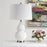 Haus Appeal Tillson 1-Light Table Lamp | Ceramic White & Antique Brass | Bedroom & Living Room Accent Light | 150W Max, On-Off Switch | Model W26158-1