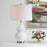 Haus Appeal Tillson 1-Light Table Lamp | Ceramic White & Antique Brass | Bedroom & Living Room Accent Light | 150W Max, On-Off Switch | Model W26158-1