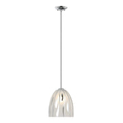 Varaluz Chroman Empire 1Lt Bell Pendant, Two-Layer Smoky Chrome