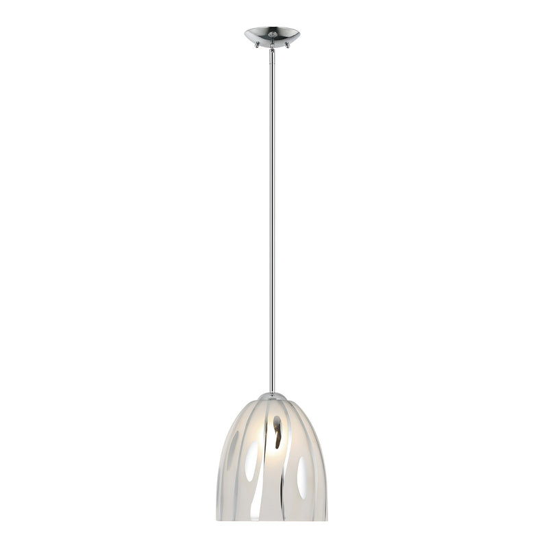 Varaluz Chroman Empire 1Lt Bell Pendant, Two-Layer Smoky Chrome