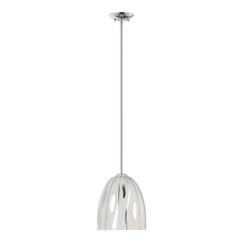 Varaluz Chroman Empire 1Lt Bell Pendant, Two-Layer Smoky Chrome