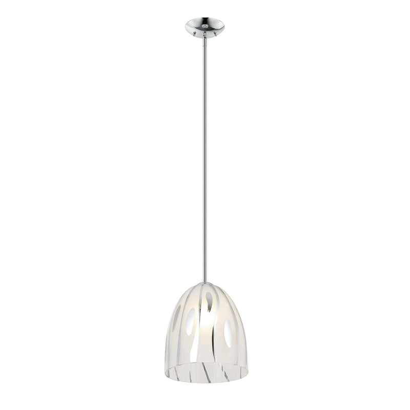 Varaluz Chroman Empire 1Lt Bell Pendant, Two-Layer Smoky Chrome