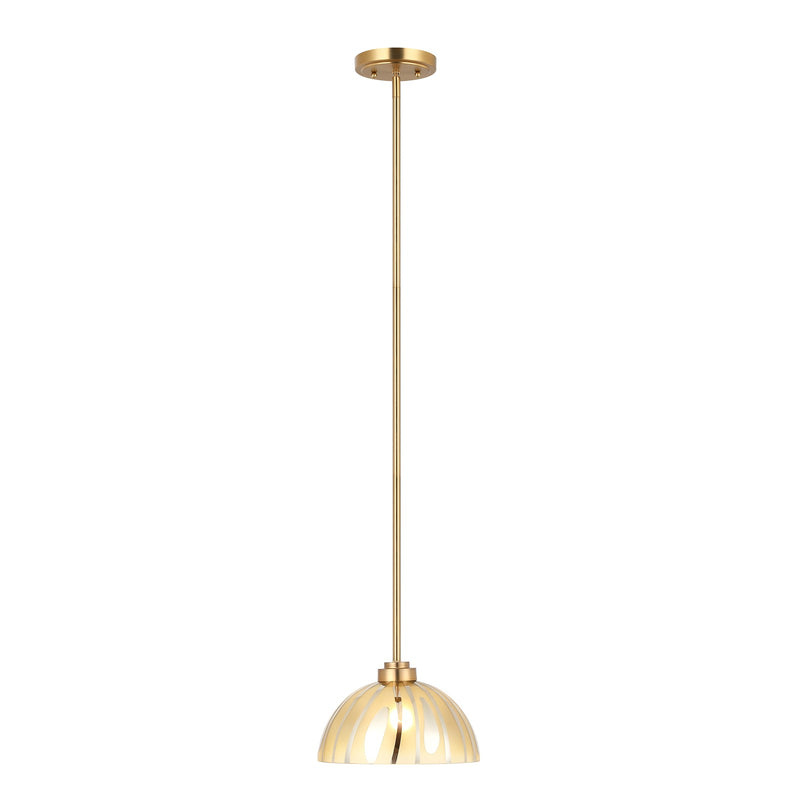 Varaluz Chroman Empire 1Lt 10"W Dome Pendant, Satin Gold
