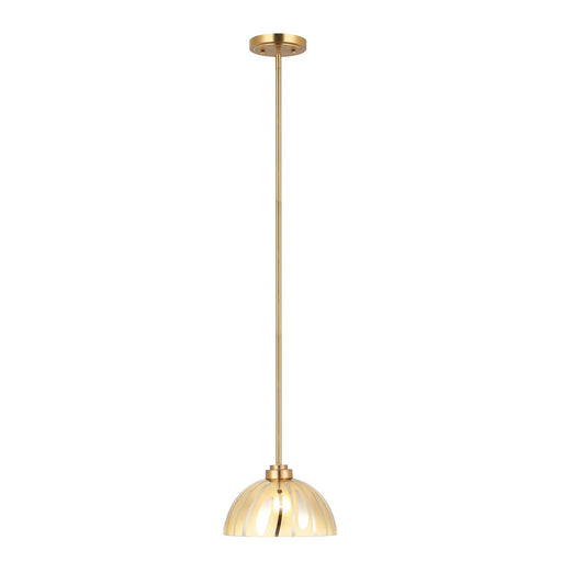 Varaluz Chroman Empire 1Lt 10"W Dome Pendant, Satin Gold