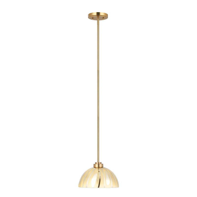 Varaluz Chroman Empire 1Lt 10"W Dome Pendant, Satin Gold