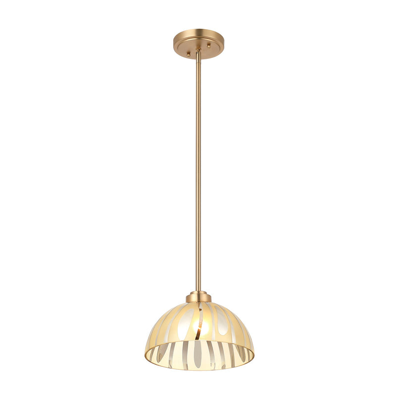 Varaluz Chroman Empire 1Lt 10"W Dome Pendant, Satin Gold