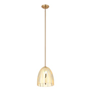 Varaluz Chroman Empire 1Lt Bell Pendant, Two-Layer Satin Gold