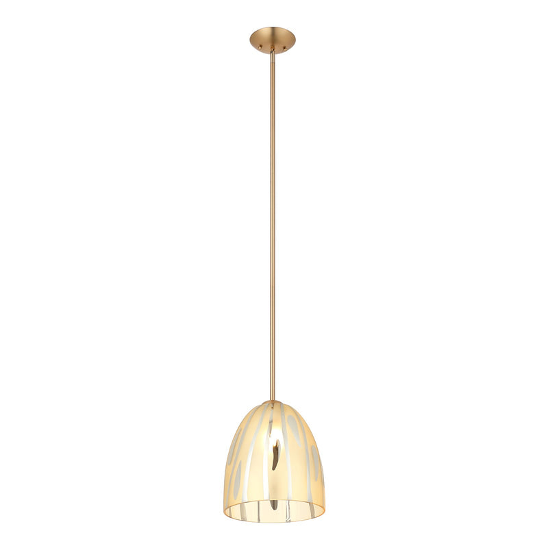 Varaluz Chroman Empire 1Lt Bell Pendant, Two-Layer Satin Gold