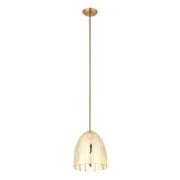 Varaluz Chroman Empire 1Lt Bell Pendant, Two-Layer Satin Gold