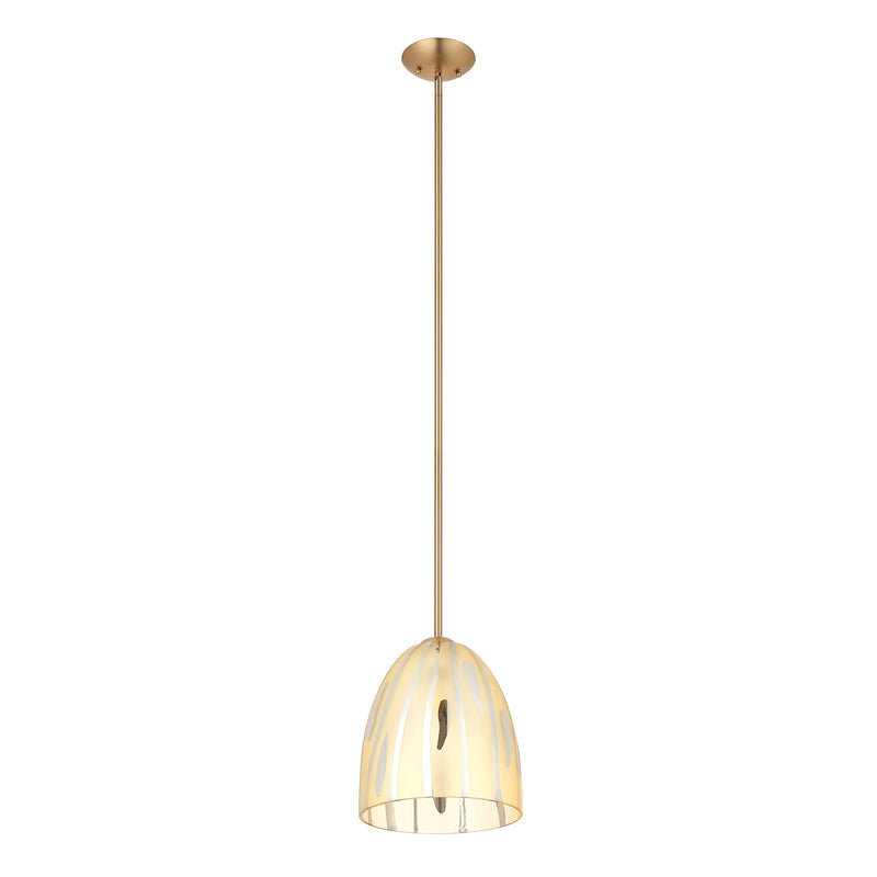 Varaluz Chroman Empire 1Lt Bell Pendant, Two-Layer Satin Gold
