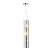 Varaluz Chroman Empire 3Lt Pendant, Chrome/Two-Layer Smoky Chrome