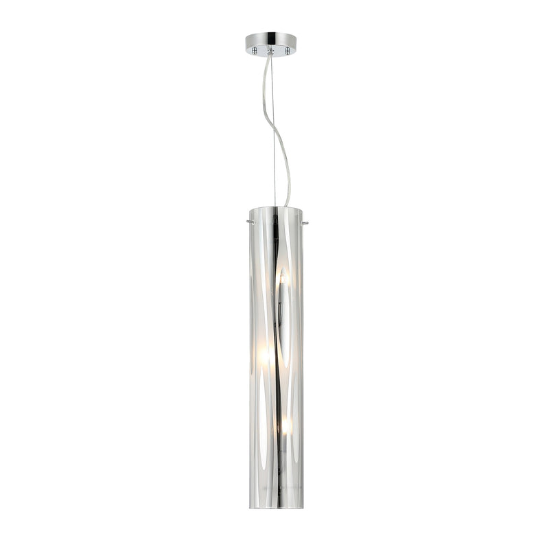 Varaluz Chroman Empire 3Lt Pendant, Chrome/Two-Layer Smoky Chrome