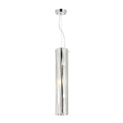 Varaluz Chroman Empire 3Lt Pendant, Chrome/Two-Layer Smoky Chrome