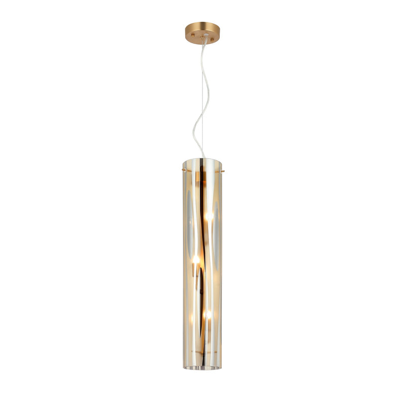 Varaluz Chroman Empire 3Lt Pendant, Satin Gold/Two-Layer Satin Gold