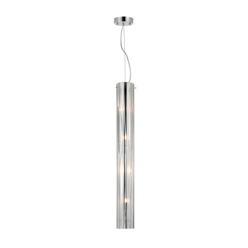 Varaluz Chroman Empire 4Lt Pendant, Chrome/Two-Layer Smoky Chrome
