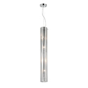 Varaluz Chroman Empire 4Lt Pendant, Chrome/Two-Layer Smoky Chrome