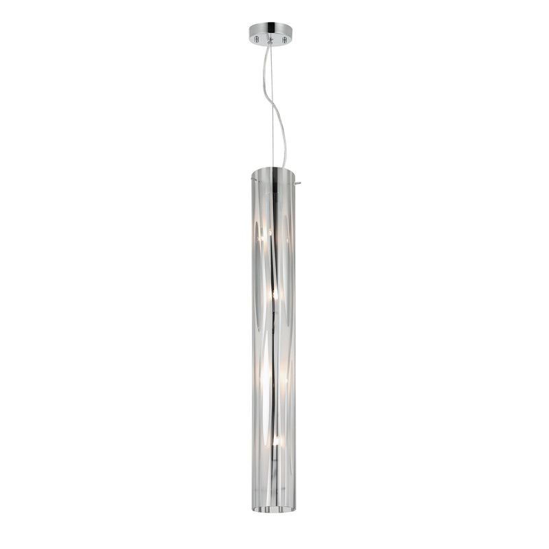 Varaluz Chroman Empire 4Lt Pendant, Chrome/Two-Layer Smoky Chrome