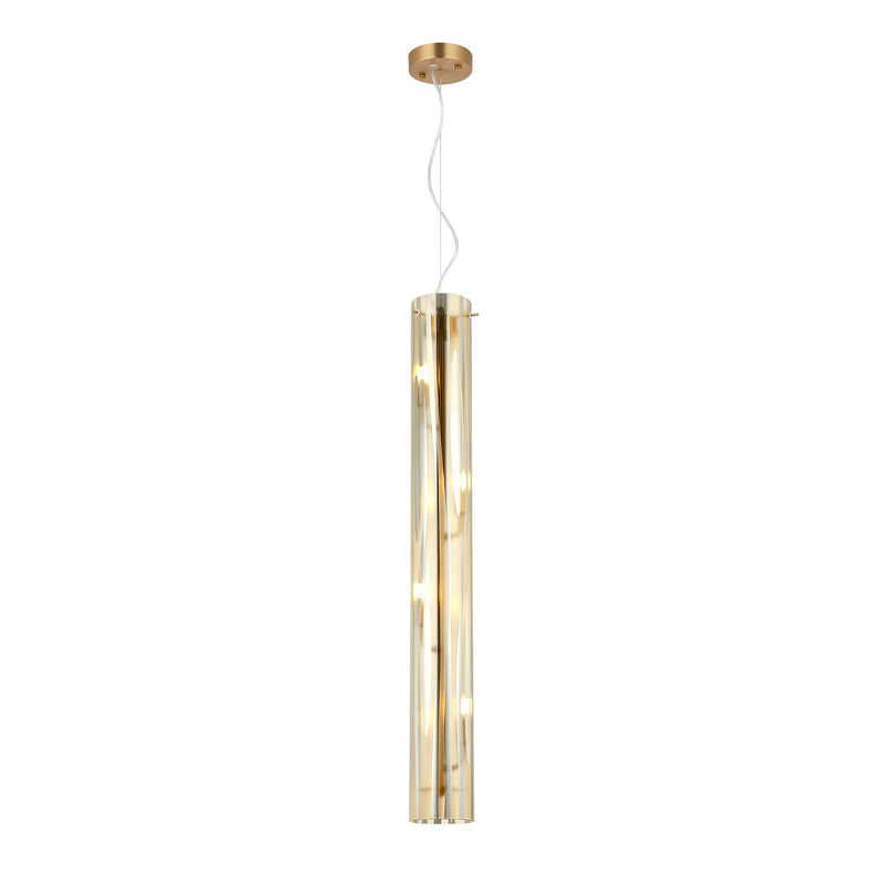 Varaluz Chroman Empire 4Lt Pendant, Satin Gold/Two-Layer Satin Gold