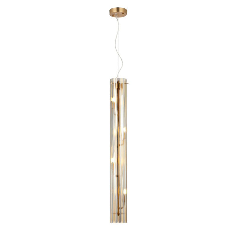 Varaluz Chroman Empire 4Lt Pendant, Satin Gold/Two-Layer Satin Gold