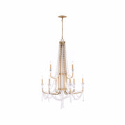 Varaluz Barcelona 9 Light Chandelier, Brass Kisser
