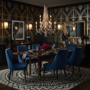 Varaluz Barcelona 9 Light Chandelier, Brass Kisser