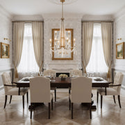 Varaluz Barcelona 9 Light Chandelier, Brass Kisser