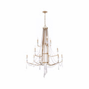 Varaluz Barcelona 12 Light Chandelier, Brass Kisser