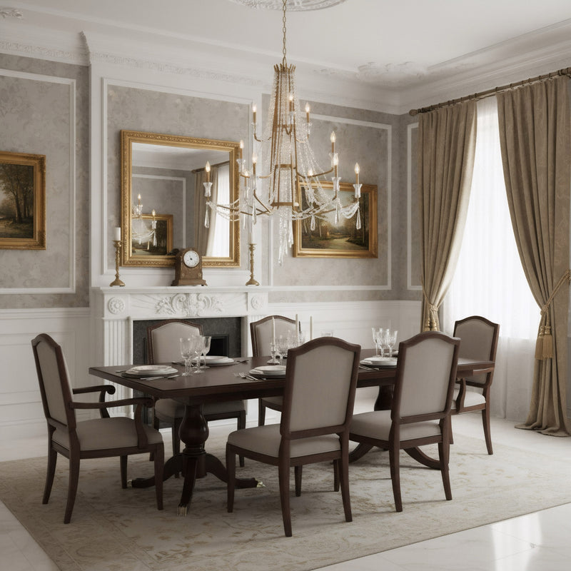 Varaluz Barcelona 12 Light Chandelier, Brass Kisser