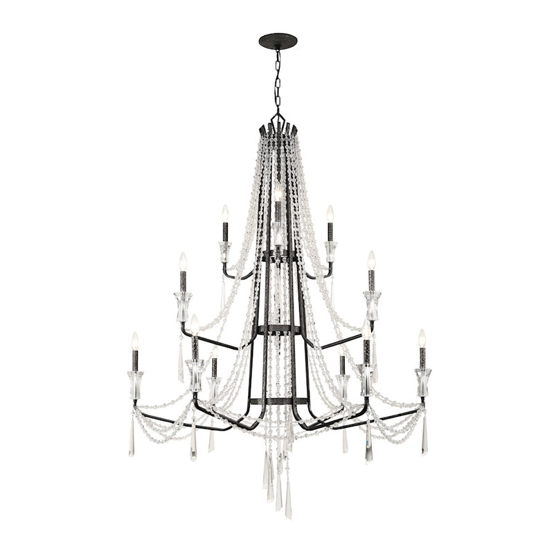 Varaluz Barcelona Crystal Chandelier, Onyx