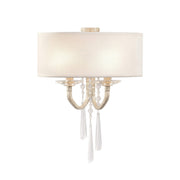 Varaluz Barcelona 2 Light Wall Sconce, Transcend Silver/White