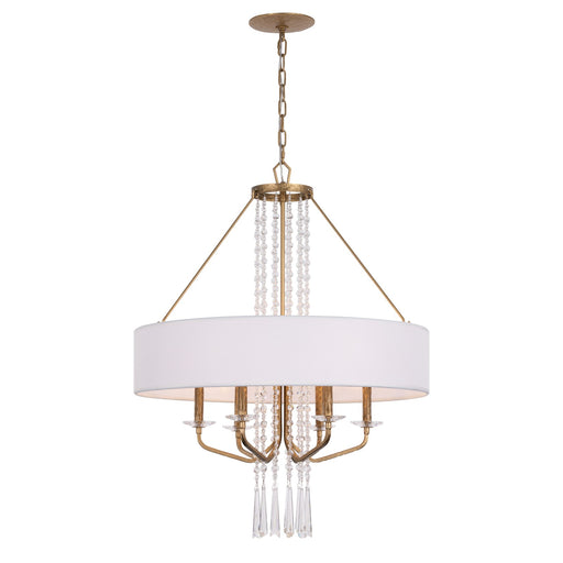 Varaluz Barcelona 6 Light Pendant, Brass Kisser/White