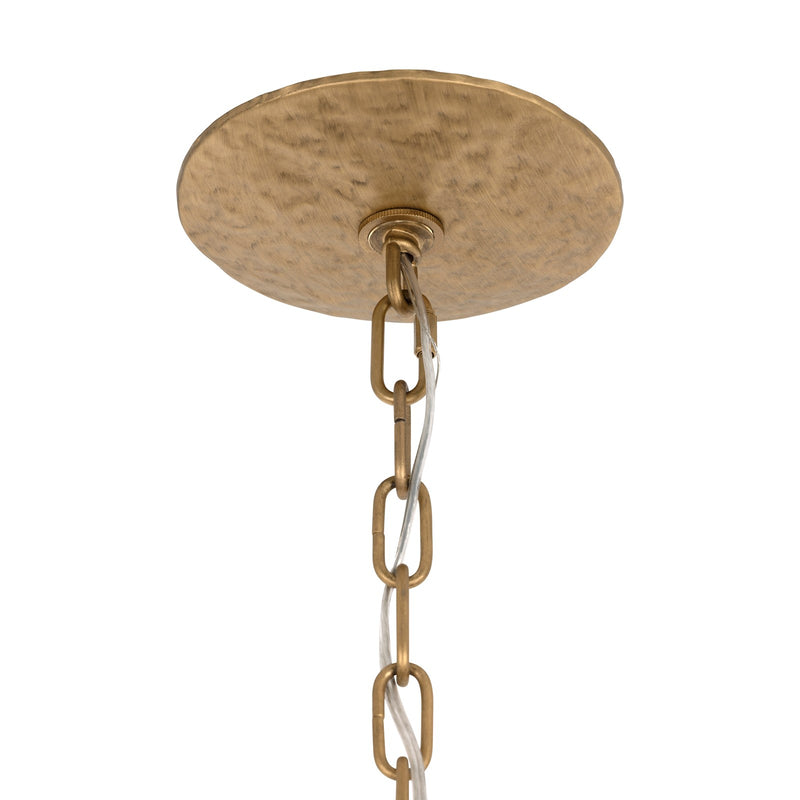 Varaluz Barcelona 6 Light Pendant, Brass Kisser/White