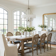 Varaluz Barcelona 6 Light Pendant, Transcend Silver/White