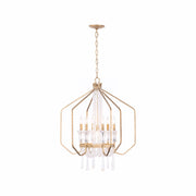 Varaluz Barcelona 7 Light Pendant, Brass Kisser