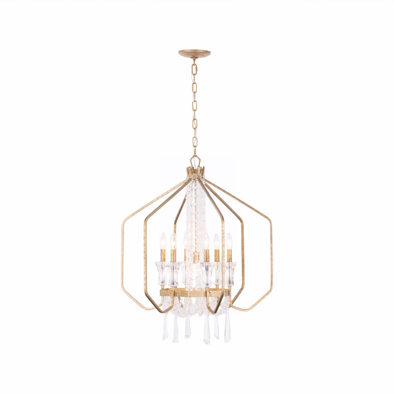 Varaluz Barcelona 7 Light Pendant, Brass Kisser