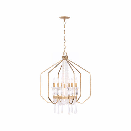 Varaluz Barcelona 7 Light Pendant, Brass Kisser
