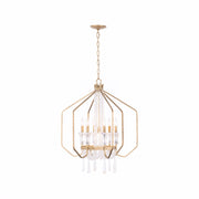 Varaluz Barcelona 7 Light Pendant, Brass Kisser