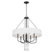Varaluz Barcelona 9 Light Pendant, Onyx/White