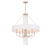 Varaluz Barcelona 9 Light Pendant, Transcend Silver/White