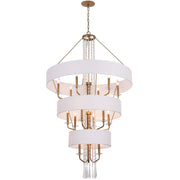 Varaluz Barcelona 15 Light Pendant, Brass Kisser/White