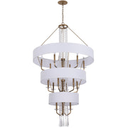 Varaluz Barcelona 15 Light Pendant, Brass Kisser/White