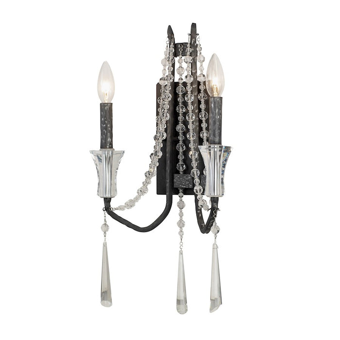 Varaluz Barcelona 2 Light Crystal Wall Sconce, Onyx