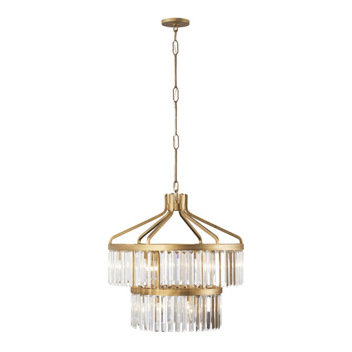 Varaluz Social Club 9-Lt 2-Tier Crystal Pendant, Havana Gold