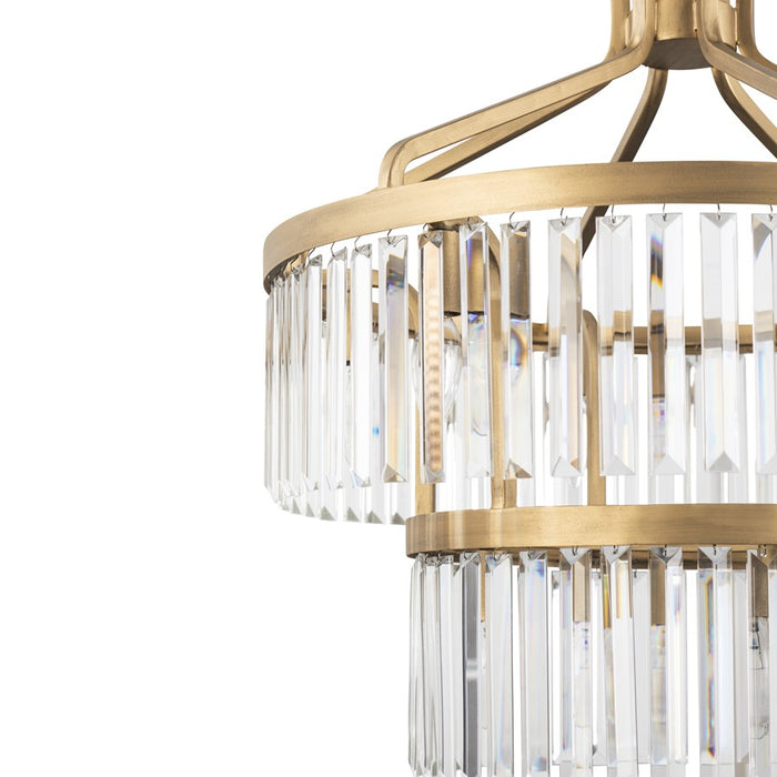 Varaluz Social Club 9-Lt 2-Tier Crystal Pendant, Havana Gold