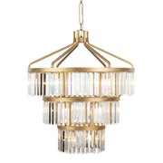 Varaluz Social Club 15-Lt 3-Tier Crystal Pendant, Havana Gold - 297P15HG