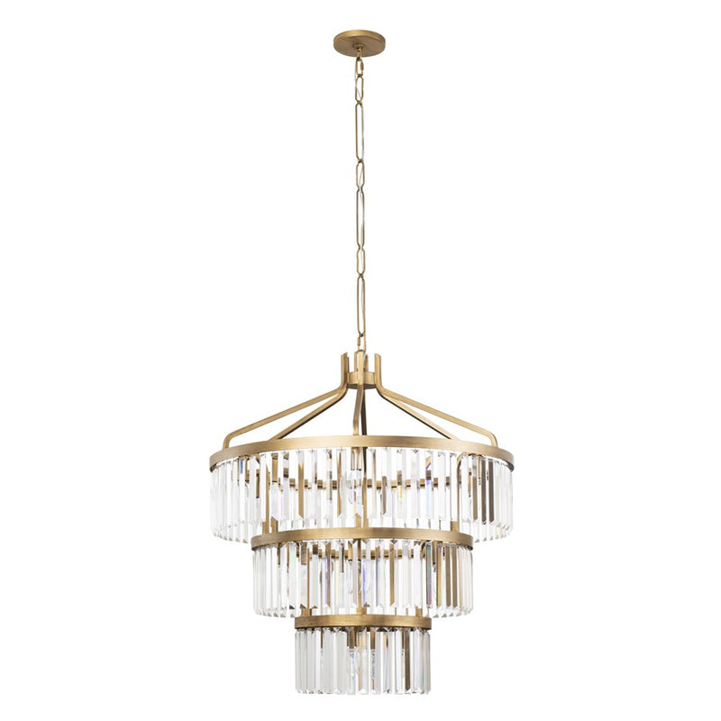 Varaluz Social Club 15-Lt 3-Tier Crystal Pendant, Havana Gold