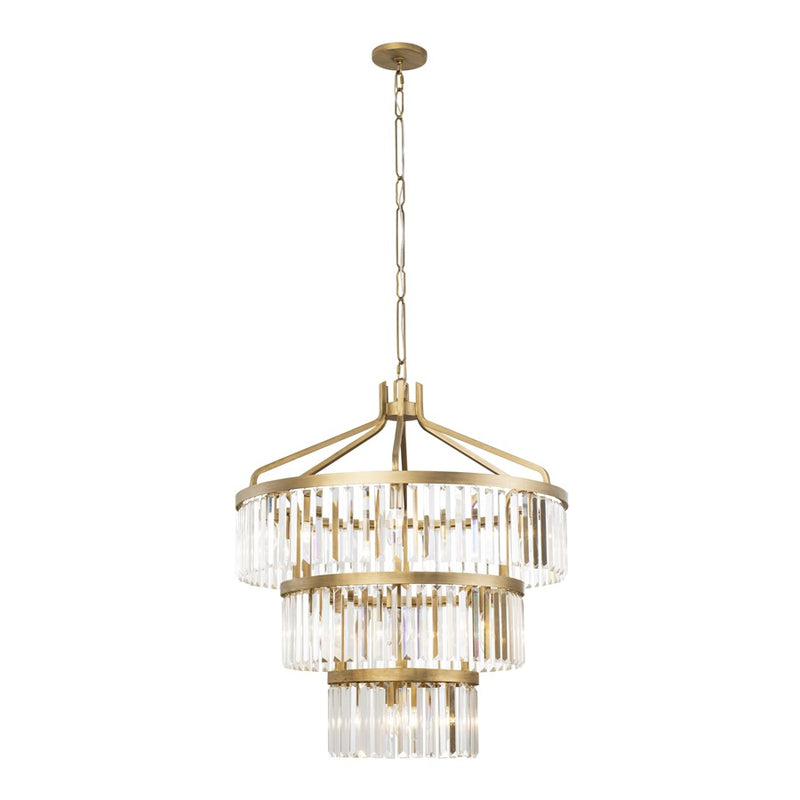 Varaluz Social Club 15-Lt 3-Tier Crystal Pendant, Havana Gold