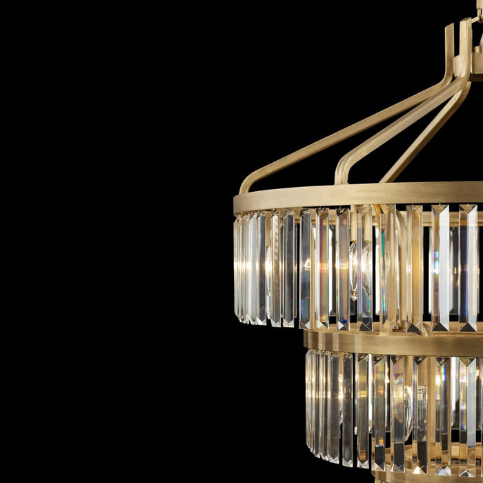 Varaluz Social Club 15-Lt 3-Tier Crystal Pendant, Havana Gold