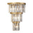 Varaluz Social Club 6-Lt 3-Tier Crystal Sconce, Havana Gold
